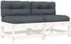 vidaXL Mittelsofas mit Kissen 2 Stk. Weiß Massivholz Kiefer 825577 Bild 2