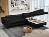 Mks Möbel 'Peter L-form' Ecksofa mit Bettfunktion, Bettkasten & einstellbaren Kopfstützen, Schwarz, Boucle, rechts Bild 3