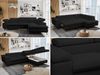 Mks Möbel 'Peter L-form' Ecksofa mit Bettfunktion, Bettkasten & einstellbaren Kopfstützen, Schwarz, Boucle, rechts Bild 2