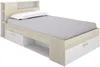 Vente-unique - LEANDRE Bett Holz, Platte BeigeWeiß - B 129,5 cm x H 95 cm x L 218,5 cm Bild 4