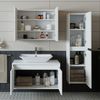 Roomart ATLANTIC-85 Badmöbel Set– 4-teiliges Badezimmermöbel Set - Waschbeckenunterschrank mit Keramikwaschbecken, Spiegelschrank & Hochschrank - H 45 x B 45 x T 85 cm • Weiß Bild 2