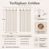 Rosnek Scheibengardine Vorhang Leinenoptik 2er Set, Kurzgardinen mit Knöpfen, Boho Natur, Cafehausgardinen für Küche, Wohnzimmer, Büro & Wohnmobil Bild 4