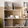 Dmora Apofi Bücherregal, Mehrzweck-Büroregal, Bücherregal mit 6 Regalen, 145 x 29 x 145 cm, Glänzendes Weiß Bild 5
