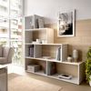 Dmora Apofi Bücherregal, Mehrzweck-Büroregal, Bücherregal mit 6 Regalen, 145 x 29 x 145 cm, Glänzendes Weiß Bild 2