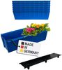 BURI 6 Euro-Paletten Blumenkästen-Einsätze inkl. Bewässerungsmatte | 37,3cm Blau | Pflanzkasten für Europalette Palette | Balkonkasten | Blumentopf | aus stabilen Kunststoff | Made in Germany Bild 2