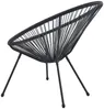 Vente-unique - ALIOS Gartensitzgruppe HarzGlas Schwarz - B 50 cm82 cm x H 50 cm83,5 cm x L 50 cm72 cm Bild 5