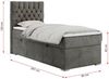 Boxspringbett PERA, Polsterbett mit Kopfstütze, gepolsterte Kopfstütze, Einzelbett, 90x200 - Dunkelgrau Velours - rechts - H3 Bild 4