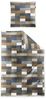Irisette Feinbiber Bettwäsche Koala 135x200 Karo blau senf beige 8534-90 Bild 3