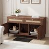 Flieks Mehrzweckschrank Katzentoilettenschrank mit Katzenstreufangmatte und Rattan-Schubladen (1-St, 120x50x65 cm) Katzenstreuwanne-Schrank Tierhaus Sideboard Walnussholzfarbe Bild 2