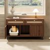 Flieks Mehrzweckschrank Katzentoilettenschrank mit Katzenstreufangmatte und Rattan-Schubladen (1-St, 120x50x65 cm) Katzenstreuwanne-Schrank Tierhaus Sideboard Walnussholzfarbe Bild 4