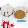 Untersetzer Gläser 6er Set Marmor mit Kork-Rückseite und Halter für Bars Cafés Bild 4