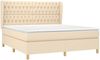 vidaXL Boxspringbett mit Matratze Creme 180x200 cm Stoff 3128786 Bild 3