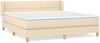 Doppelbett, Polsterbett mit Matratze Stoff Creme 160x200 cm Bild 2