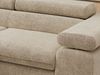 MKS Möbel 'Pablo L-Form' Ecksofa mit Schlaffunktion, verstellbare Kopfstützen, Beige, Schenille grob, Visco Topper, Links Bild 5