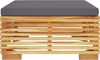 vidaXL Gartenhocker mit Dunkelgrauen Kissen Massivholz Teak 319161 Bild 3