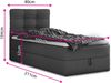 Boxspringbett Best Mini mit Bettkasten und Matratzentopper - Einzelbett mit Bonell-Matratze und Topper, Polsterbett, Bett, Schlafzimmer (Grau (Inari 91), 80 x 200 cm) Bild 4