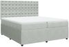 vidaXL Boxspringbett mit Matratze Hellgrau 200x200 cm Samt 3294742 Bild 3