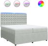 vidaXL Boxspringbett mit Matratze Hellgrau 200x200 cm Samt 3294742 Bild 2