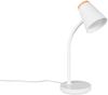 Reality Leuchten LED Tischleuchte Pongo R55831101, Kunststoff Weiß matt, Holznachbildung, inkl. 4.5 Watt LED, Flexarm Bild 2