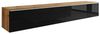 Lowboard ""D"" TV-Unterschrank 180x32x30cm grifflos Farbe: Wotan Eiche / schwarz Hochglanz Bild 3