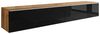 Lowboard ""D"" TV-Unterschrank 180x32x30cm grifflos Farbe: Wotan Eiche / schwarz Hochglanz Bild 4