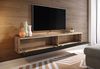 Lowboard ""D"" TV-Unterschrank 180x32x30cm grifflos Farbe: Wotan Eiche / schwarz Hochglanz Bild 2