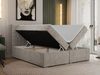 Boxspringbett mit 2 Bettkästen, Matratze und Topper - PERA - 120x200cm - Beige Stoff - H4 Bild 2
