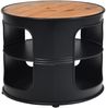Industrie Couchtisch aus Holz & Metall mit 2 Regalebenen bis 50 kg Belastbar Schwarz Bild 2