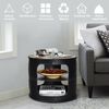 Industrie Couchtisch aus Holz & Metall mit 2 Regalebenen bis 50 kg Belastbar Schwarz Bild 1