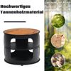 Industrie Couchtisch aus Holz & Metall mit 2 Regalebenen bis 50 kg Belastbar Schwarz Bild 5