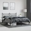 vidaXL Metallbett ohne Matratze mit Fußteil Schwarz 180x200 cm 353559 Bild 3