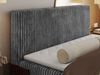 Boxspringbett mit Kopfteil und Topper Visco, Cord Bett - TILIANO - 200 x 200 cm - Grau Cord - H4 Bild 4