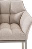 Barhocker GIBEL - Stoff Elfenbein 64x48x110 cm Silber | Barstuhl Mit Lehne Tresenhocker Tresenstuhl Kneipenhocker Kneipenstuhl Bild 2