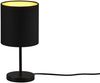 LED Tischleuchte mit Stoffschirm in Schwarz innen Gold, Höhe 28cm Bild 2