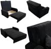 Wohnero24 Lirena 2 Schlafsofa 136x95 cm mit Bettfunktion 113x195 cm – 2-Sitzer Cord Sofa ausziehbar mit Bettkasten, kleines Schlafsofa für Wohnzimmer - Schwarz Bild 3