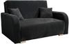Wohnero24 Lirena 2 Schlafsofa 136x95 cm mit Bettfunktion 113x195 cm – 2-Sitzer Cord Sofa ausziehbar mit Bettkasten, kleines Schlafsofa für Wohnzimmer - Schwarz Bild 2