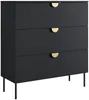 Vente-unique - NATANIEL Kommode Holz, Platte Schwarz - B 40 cm x H 107 cm x L 100 cm Bild 2