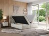 Boxspringbett, Doppelbett mit Multipocket-Matratzen und Topper, dekoratives Kopfteil - LEILA - 140 x 200 cm - Beige Velours - H3 Bild 2