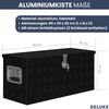 Aluminiumbox mit Deckel - Abschließbar | Alubox Deichselbox Alu Anhängerbox Werkzeugkiste Metall Transportbox Metallkiste, 80x30x35cm Schwarz Bild 3