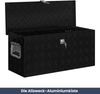 Aluminiumbox mit Deckel - Abschließbar | Alubox Deichselbox Alu Anhängerbox Werkzeugkiste Metall Transportbox Metallkiste, 80x30x35cm Schwarz Bild 2