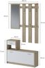 Dmora Eingangsmöbel Garolfo, Moderner Eingang, Wandgarderobe, Multifunktions-Aufbewahrungskonsole, 100x26h190 cm, Weiß und Eiche Bild 3