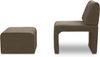 DOMO. collection Sessel 700017, Polstersessel mit Einschubhocker, rechteckig, gepolsterte Rückenlehne, Hocker im Sessel verstaubar, platzsparend, Polsterganitur, 54 x 70 x 82 (BxTxH), schwarz Bild 5