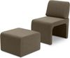 DOMO. collection Sessel 700017, Polstersessel mit Einschubhocker, rechteckig, gepolsterte Rückenlehne, Hocker im Sessel verstaubar, platzsparend, Polsterganitur, 54 x 70 x 82 (BxTxH), schwarz Bild 4