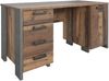 Forte CLIF Schreibtisch 150160, rustikaler Schreibtisch mit 4 Schubladen und 1 Tür, Holzwerkstoff, Old-Wood Vintage Holzdekor/Betonoptik Dunkelgrau, 155 cm breit x 73,5 cm hoch x 60 cm tief Bild 3