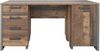 Forte CLIF Schreibtisch 150160, rustikaler Schreibtisch mit 4 Schubladen und 1 Tür, Holzwerkstoff, Old-Wood Vintage Holzdekor/Betonoptik Dunkelgrau, 155 cm breit x 73,5 cm hoch x 60 cm tief Bild 2