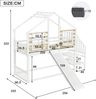 Merax Etagenbett mit Treppe, Gitter und Fenster, Massivholz weiß, 90x200 cm Bild 4