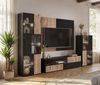 Wohnwand Starlet in schwarz, Vicking Eiche und Marmor schwarz 300 cm Bild 2