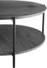 CLP Couchtisch Edduma rund aus Holz 2 Ebenen Metallgestell schwarz,grau Ø 80 cm Bild 5