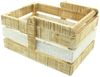 Dekokiste "Rustikal" aus Holz, braun & weiß gekalkt, umlegbarer Henkel, Aufbewahrungskiste, Holzkiste Bild 4