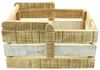Dekokiste "Rustikal" aus Holz, braun & weiß gekalkt, umlegbarer Henkel, Aufbewahrungskiste, Holzkiste Bild 3